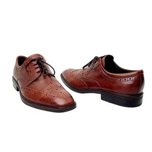 ECCO Wingtip Oxford Brown Leather Lace up Shoes Men's EU43 US 9W / 9.5W